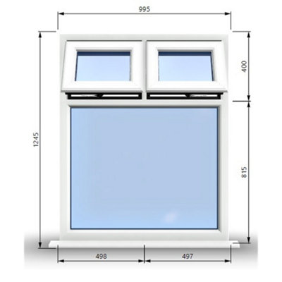 995mm (W) x 1245mm (H) PVCu StormProof Casement Window - 2 Top Opening ...