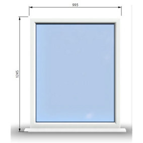 995mm (W) x 1245mm (H) PVCu StormProof Window - 1 Non Opening Window - Toughened Safety Glass - White