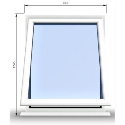 995mm (W) x 1245mm (H) PVCu StormProof Window - 1 Opening Window- 70mm Cill - Chrome Handles - Toughened Safety Glass - White