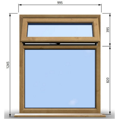 995mm (W) x 1245mm (H) Wooden Stormproof Window - 1 Top Opening Window -Toughened Safety Glass