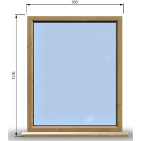 995mm (W) x 1245mm (H) Wooden Stormproof Window - 1 Window (NON Opening) - Toughened Safety Glass