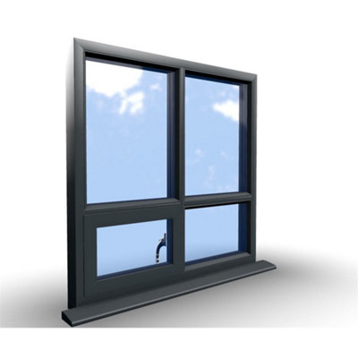 995mm(W) x 895mm(H) Aluminium Flush Casement Window - 1 Botttom Opening Window (Left) - Anthracite Internal & External