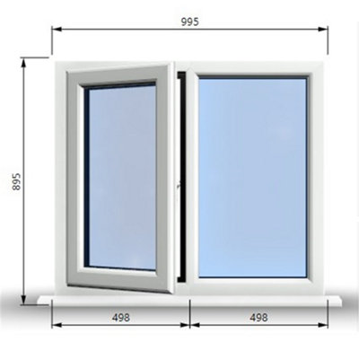 995mm (W) x 895mm (H) PVCu StormProof Casement Window - 1 LEFT Opening ...
