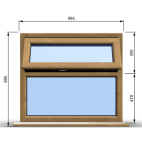 995mm (W) x 895mm (H) Wooden Stormproof Window - 1 Top Opening Window -Toughened Safety Glass