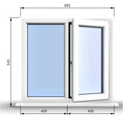 995mm (W) x 945mm (H) PVCu StormProof Casement Window - 1 RIGHT Opening ...
