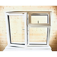 995mm (W) x 995mm (H) PVC u StormProof  Window - 1 Opening Window (LEFT) - Top Opening Window (RIGHT) - White