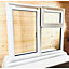 995mm (W) x 995mm (H) PVC u StormProof  Window - 1 Opening Window (LEFT) - Top Opening Window (RIGHT) - White