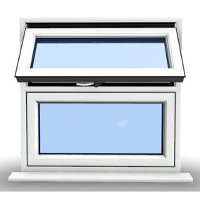 995mm (W) x 995mm (H) PVCu Flush Casement Window - 1 Top Opening Window - White Internal & External