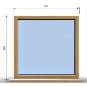 995mm (W) x 995mm (H) Wooden Stormproof Window - 1 Window (NON Opening) - Toughened Safety Glass