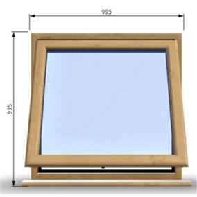 995mm (W) x 995mm (H) Wooden Stormproof Window - 1 Window (Opening) - Toughened Safety Glass