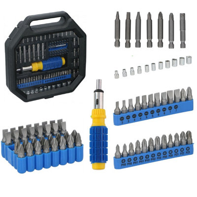 99Pcs Ratchet 1/4'' Screwdriver Set DIY at B&Q