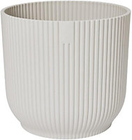 9cm Vibes Fold Round Flower Pot - White
