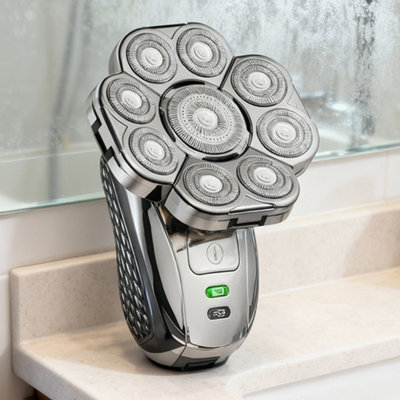 9D Electric Rotary Shaver for Men - Cordless Wet Dry Razor for Bald Heads