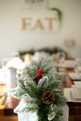 9ft Artificial Snow Dusted Garland with Pinecones and Berries - 9