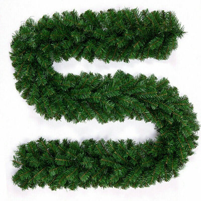 9ft Christmas Garland Decorations Fireplace Artificial Wreath Bushy Pine 220Tips - 3