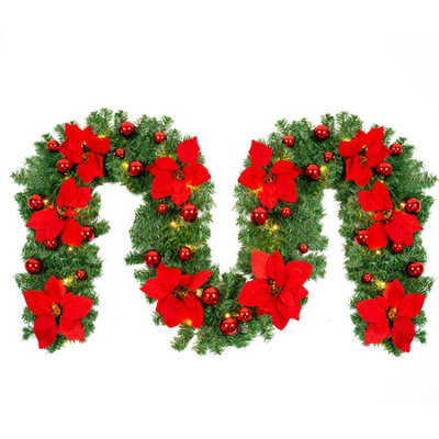 9FT Christmas Garland with Led Lights Price Comparisons | Compare The Build