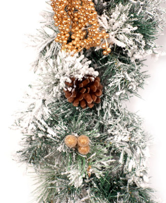 9ft Frosted Gold Decorated Christmas Garland - 4