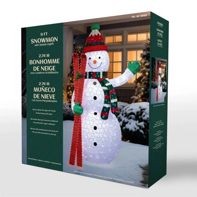 9ft LED Twinkle Collapsible Snowman with Skis - 904 Chasing Lights