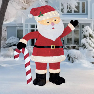 9ft Pop Up Santa with LED Lights - Quick Setup Christmas Decoration for ...