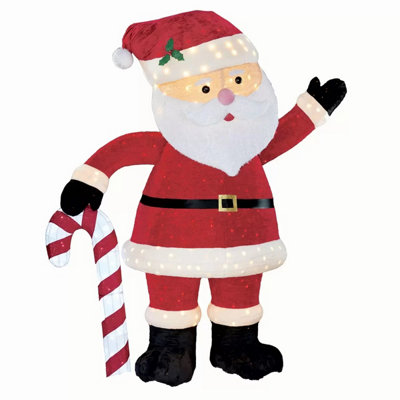 9ft Pop Up Santa with LED Lights - Quick Setup Christmas Decoration for ...