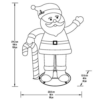 9ft Pop Up Santa with LED Lights - Quick Setup Christmas Decoration for ...
