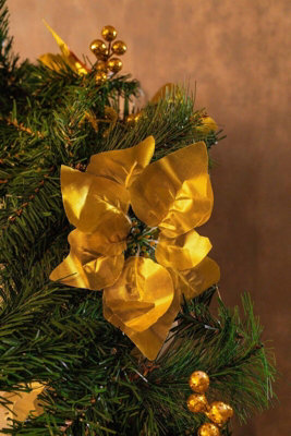 9ft Pre-Lit Artificial Christmas Garland with Gold Decor - 3