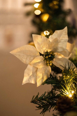 9ft Pre-Lit Artificial Christmas Garland with Gold Decor - 9