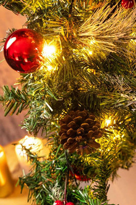 9FT Snow Dusted Artificial LED Garland