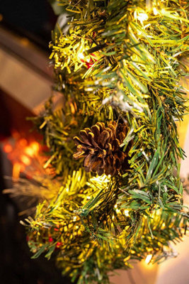 9FT Snow Dusted Artificial LED Garland - 4