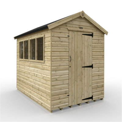 9ft x 6ft (2650mm x 1750mm) Horsforth Elite Pressure Treated Shiplap Apex Shed with 4 Windows