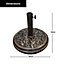 9kg 45cm Dia. Cast Iron Effect Garden Parasol Base - Bronze with Rose Design