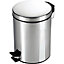 9L Metal Chrome Pedal Bin Kitchen Toilet Rubbish Hygienic Home Paper Dustbin Boxed (9L)