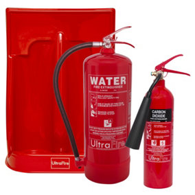 9ltr Water, 2kg CO2 Fire Extinguisher & Double Extinguisher Stand- UltraFire Fire Extinguisher Bundle