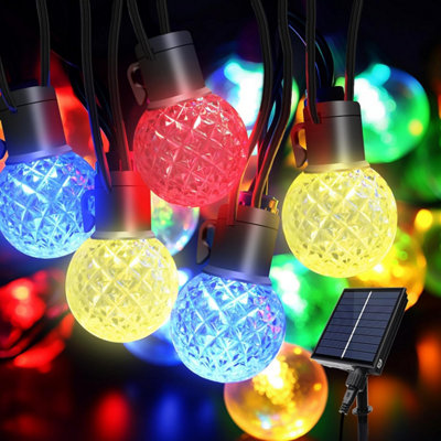 9M LED Outdoor Smart Garden Solar String Lights Festoon Lights with 25 Bulbs RGB Remote Control/APP Control