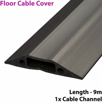 9m x 68mm Heavy Duty Rubber Floor Cable Cover Protector Conduit Tunnel Sleeve