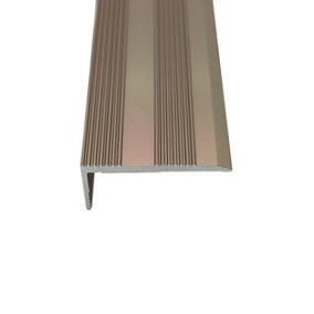 9mm Self-Adhesive Bronze Stair Nosing Trim 3ft / 0.9metres Edging Strip Tile / Laminate / Wood To Vinyl Or Carpet