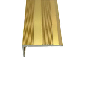 9mm Self-Adhesive Gold Stair Nosing Trim Long 9ft / 2.7metres Edging Strip Tile / Laminate / Wood To Vinyl Or Carpet