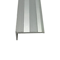 9mm Self-Adhesive Silver Stair Nosing Trim 3ft / 0.9metres Edging Strip Tile / Laminate / Wood To Vinyl Or Carpet