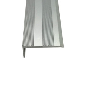 9mm Self-Adhesive Silver Stair Nosing Trim Long 9ft / 2.7metres Edging Strip Tile / Laminate / Wood To Vinyl Or Carpet