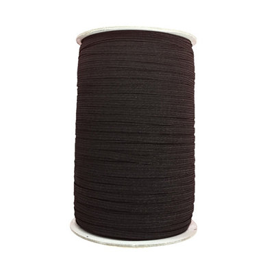 9mm Wide Flat Elastic Band, Stretchable Elastic Cord Flat Tape, Black - 25 metres