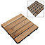 9pc Garden Wooden Decking Tiles