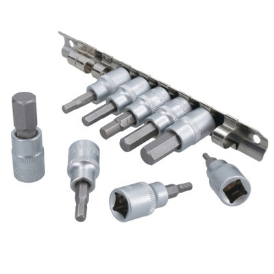 9pc Hex Allen Alan Key Bit Set Screwdriver Bits Pozi Flat 3/8