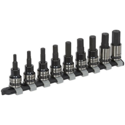 9pc Hex Key Socket Bit Set - 3/8