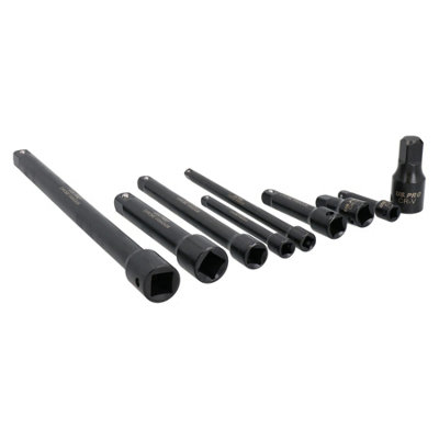 9pc Mixed Drive Impacted Impact Socket Extension Bar Set 1/4" 3/8" 1/2" Drive