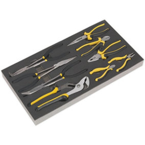 9pc PREMIUM Pliers & Snips Set with 510 x 270mm Tool Tray Long Nose Hardened Jaw