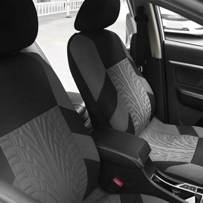 9PCS Universal Car Seat Covers Protectors Full Set Fabric Front Rear Washable UK