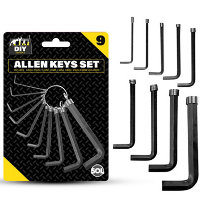 9pk Heavy Duty Allan Keys Assorted Sizes - 2mm to 8mm - Small Allen Key Set - Hex Key Set - Alan Keys Sets - Allen Keys Sets