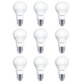 9x Philips LED Frosted E27 75w Warm White Edison Screw Light Bulbs Lamp 1055Lm