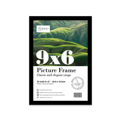 9x6 Black Picture Frame (22.9 x 15.2cm) Poster, Photo, Artwork, Gallery Wall or Print