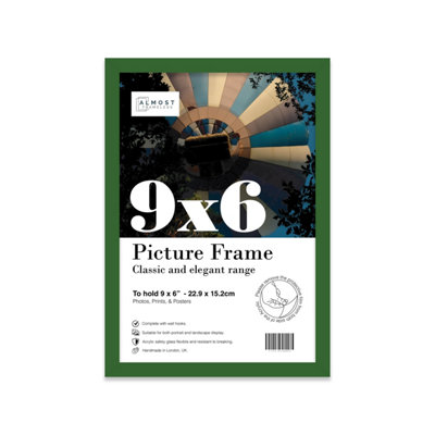 9x6 Green Picture Frame (22.9 x 15.2cm) Poster, Photo, Artwork, Gallery Wall or Print